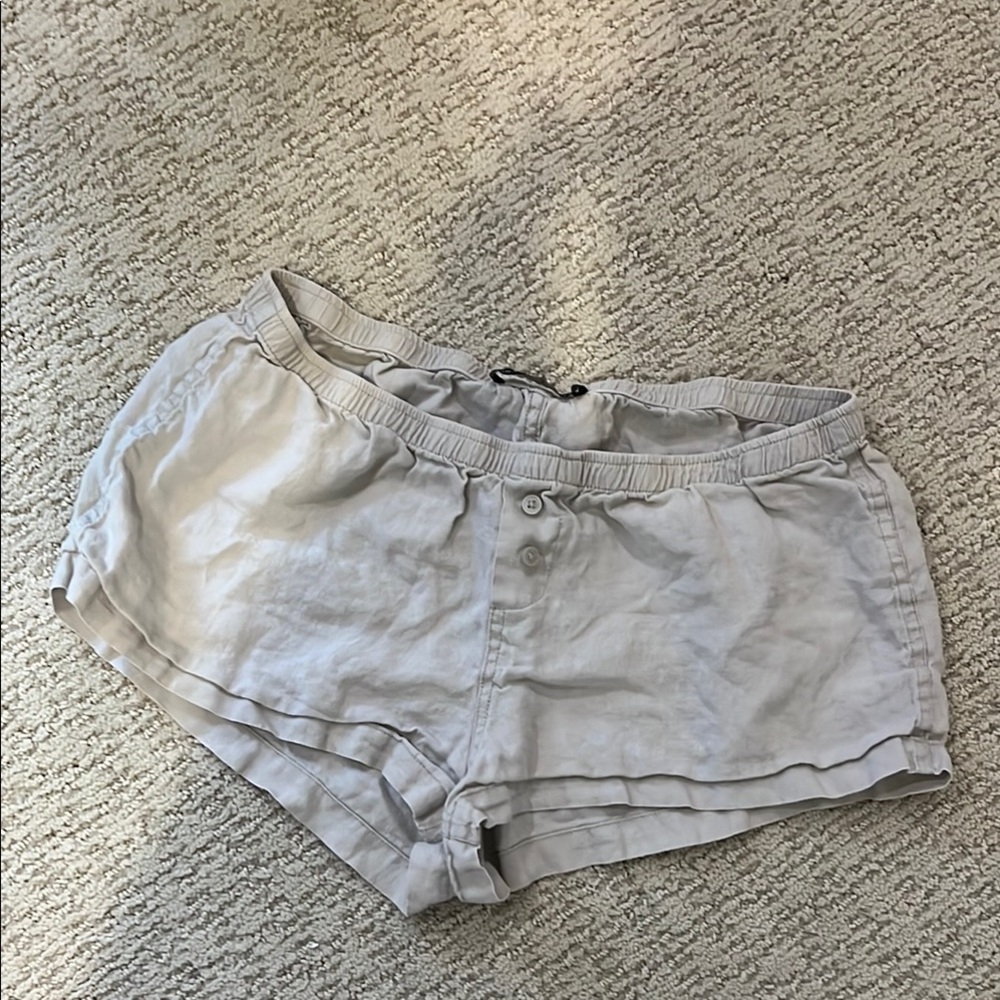 Brandy Melville dark beige linen low Waist Shorts or pajama shorts